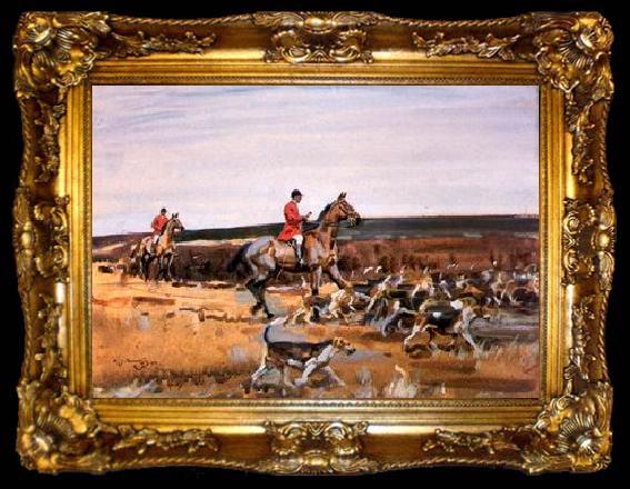 framed  unknow artist Classical hunting fox, Equestrian and Beautiful Horses, 010., ta009-2